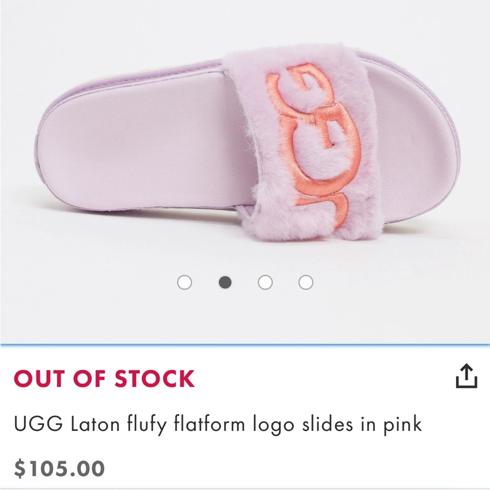 SOLD ON CROSSPOST UGG Laton Fluffy Flatform logo slides - Picture 3 of 14